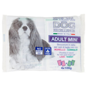 Monge Hrana Umeda Pentru Caini, Special Dog Excellence, Adult Mini, Miel Si Iepure, 4x100 g
