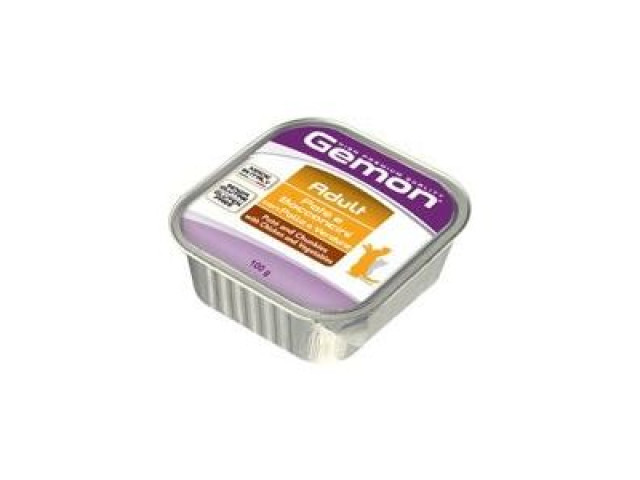 Monge Hrana Umeda Pentru Pisici, Gemon Adult, Pate Cu Pui Si Legume, 100 g
