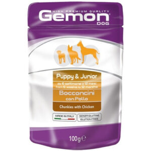 Monge Hrana Umeda Pentru Caini, Gemon Puppy And Junior, Pui, 100 g