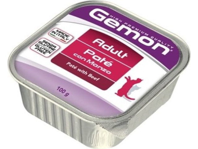 Monge Hrana Umeda Pentru Pisici Gemon Adult, Pate Cu Vita, 100 g