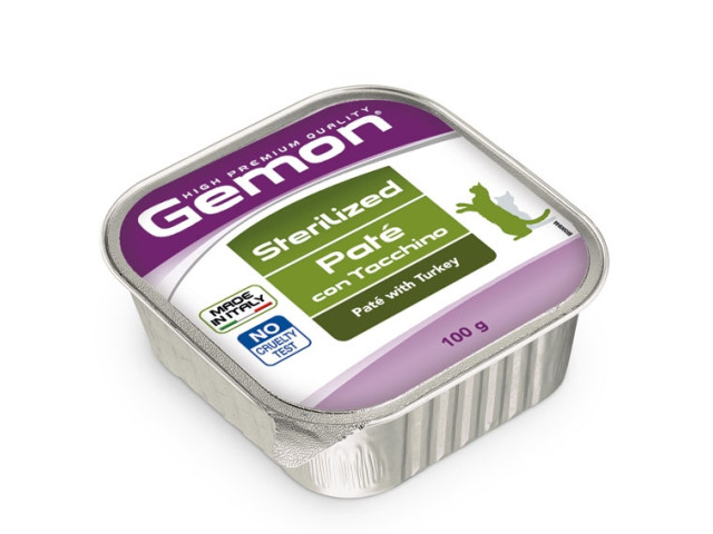 Monge Hrana Umeda Pentru Pisici, Gemon Steril, Pate Cu Curcan, 100 g