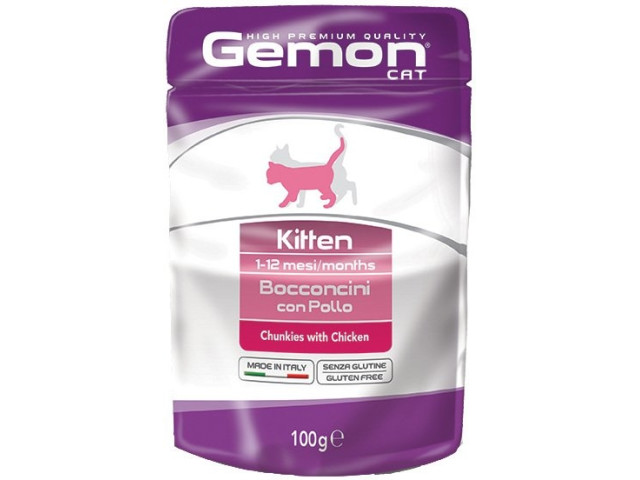 Monge Hrana Umeda Pentru Pisici, Gemon Kitten Junior, Cu Pui, 100 g