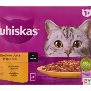 Whiskas Hrana Umeda Pentru Pisici, Whiskas Adult, Selectii Din Carne De Pasare, 4x85 g