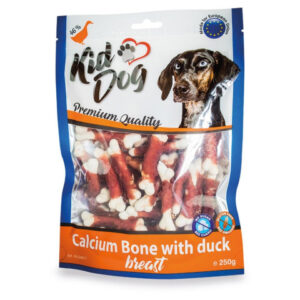 KidDog A(-15%) Recompense Pentru Caini, Oase De Calciu Cu Piept De Rata, 250 g, A04617