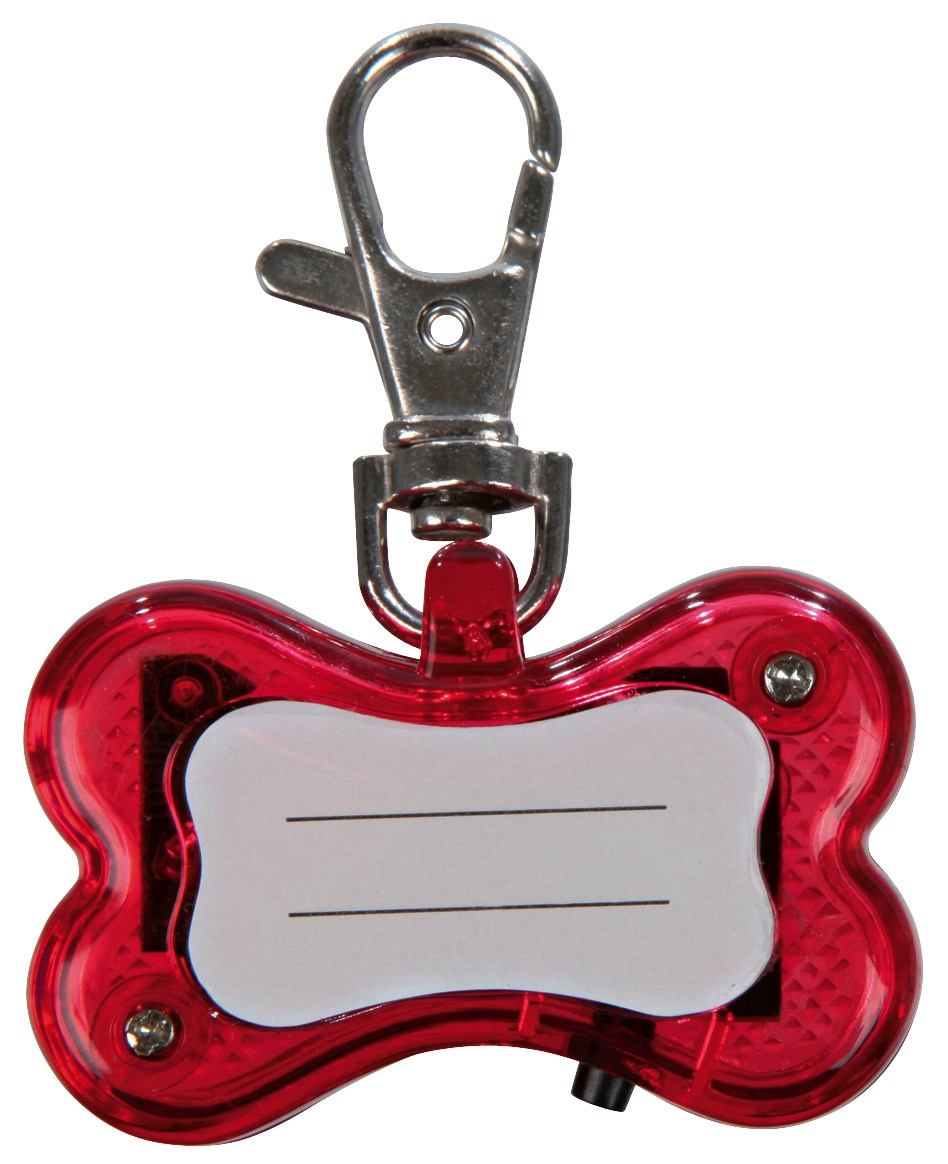 Trixie Flasher Cu Adresier, Forma De Os, 4.5x3 cm Rosu 1342 - imagine 4