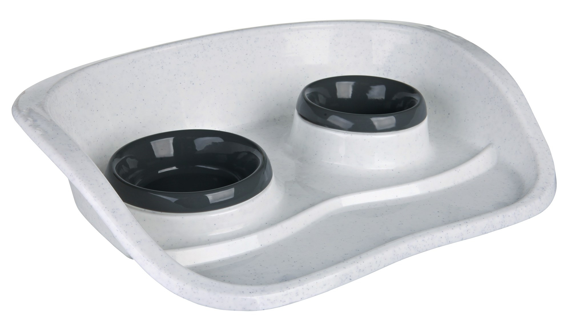 Trixie Set 2 Castroane Cu Suport, Plastic, 0.25 l/ 9 cm & 0.3 l/ 11 cm/46x11x30 cm, Diverse Culori, 24721 - imagine 3