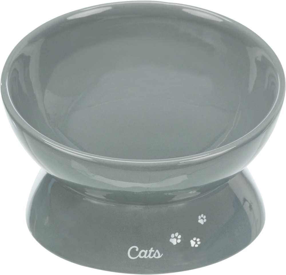 Trixie Castron Ceramic Pentru Pisici, XXL, Ridicat, Forma Ergonomica, 0.35 l/17 cm, Gri, 24805 - imagine 4