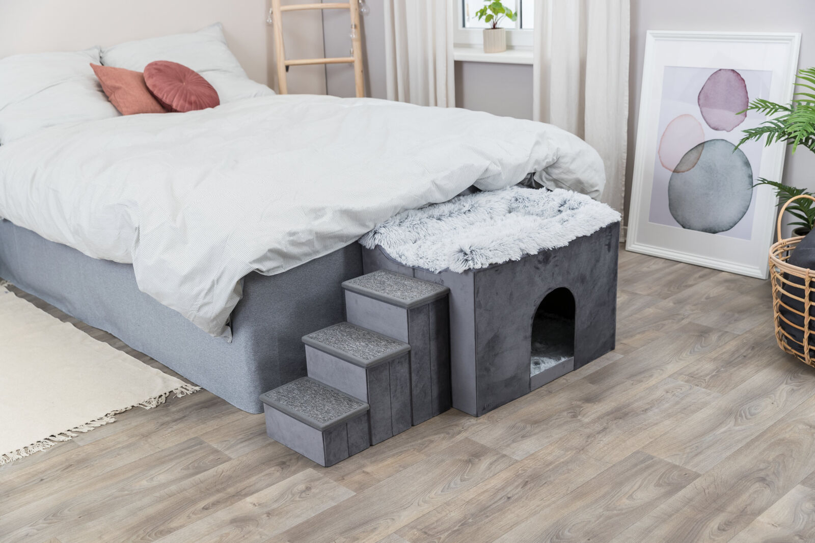 Trixie L(-22%)Culcus Harvey Cu Trepte, 135x47x50 cm, Gri/Alb/Negru, 38039 - imagine 21