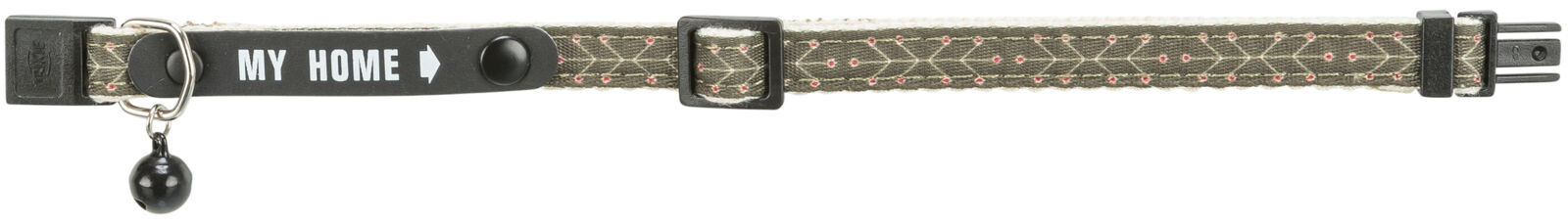 Trixie Zgarda Pentru Pisici, Cu Adresier Si Clopotel, Verde Masliniu/Bej, 41779 - imagine 4