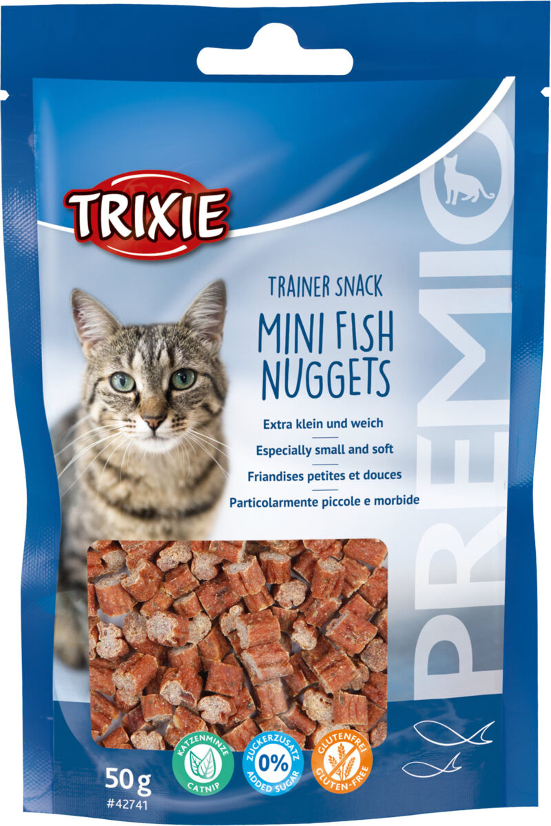 Trixie Recompense Pentru Pisici, Premio Trainer, Mini Nuggets Cu Peste/Pui/Catnip, 50 g, 42741 - imagine 5