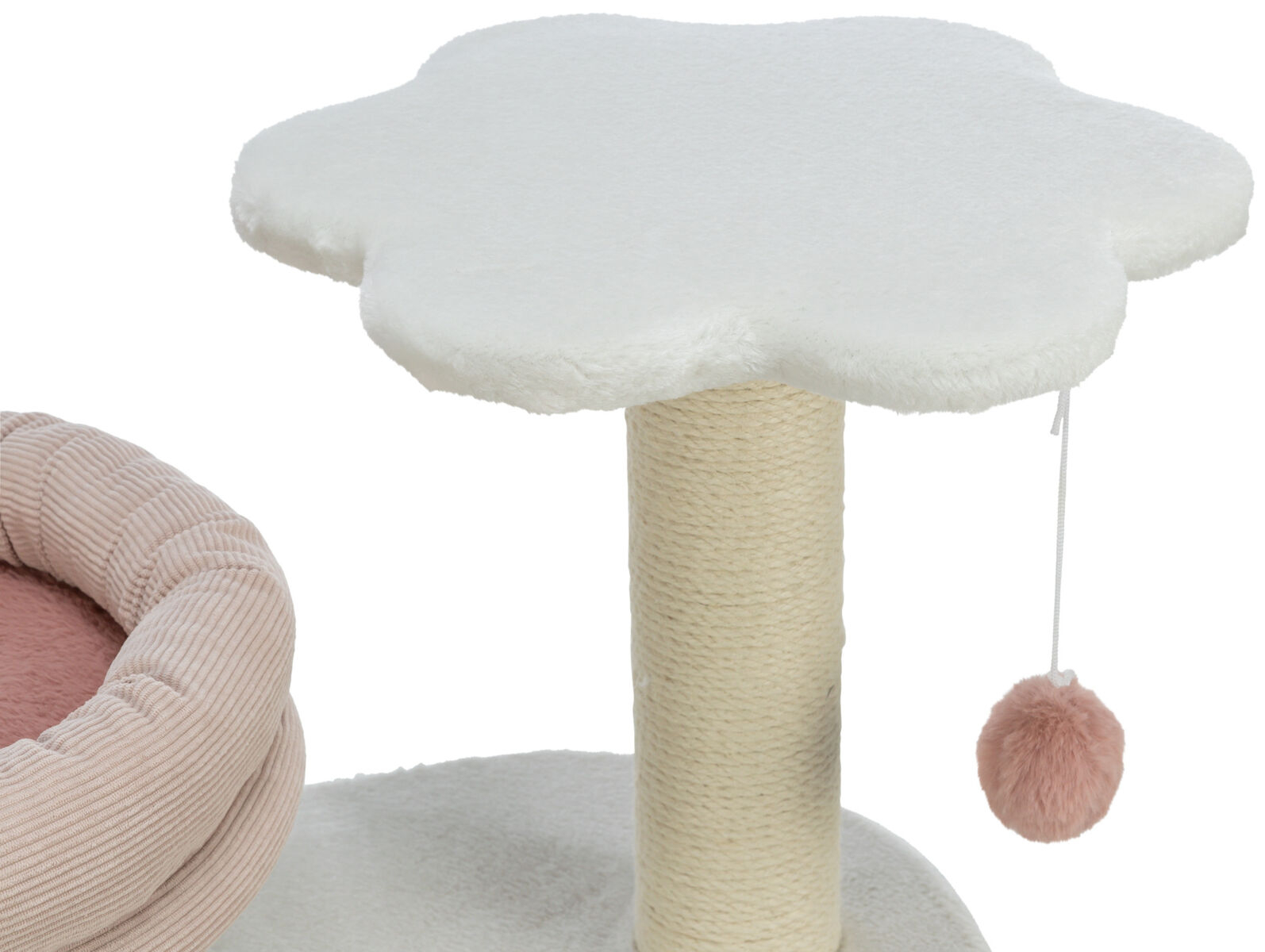 Trixie Ansamblu Cat Tree Isabella, 58x38x70 cm, Alb/Roz Antic, 44472 - imagine 9