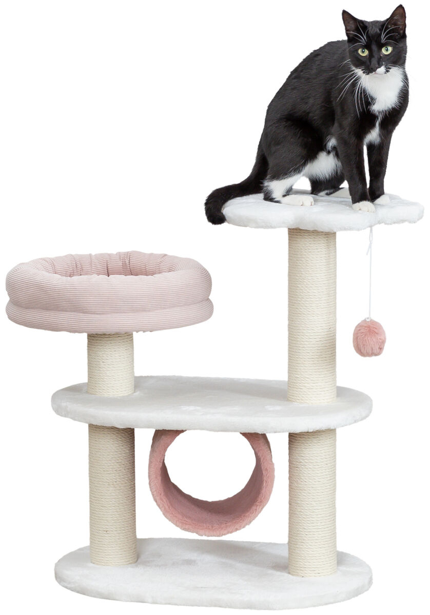 Trixie Ansamblu Cat Tree Isabella, 58x38x70 cm, Alb/Roz Antic, 44472 - imagine 8