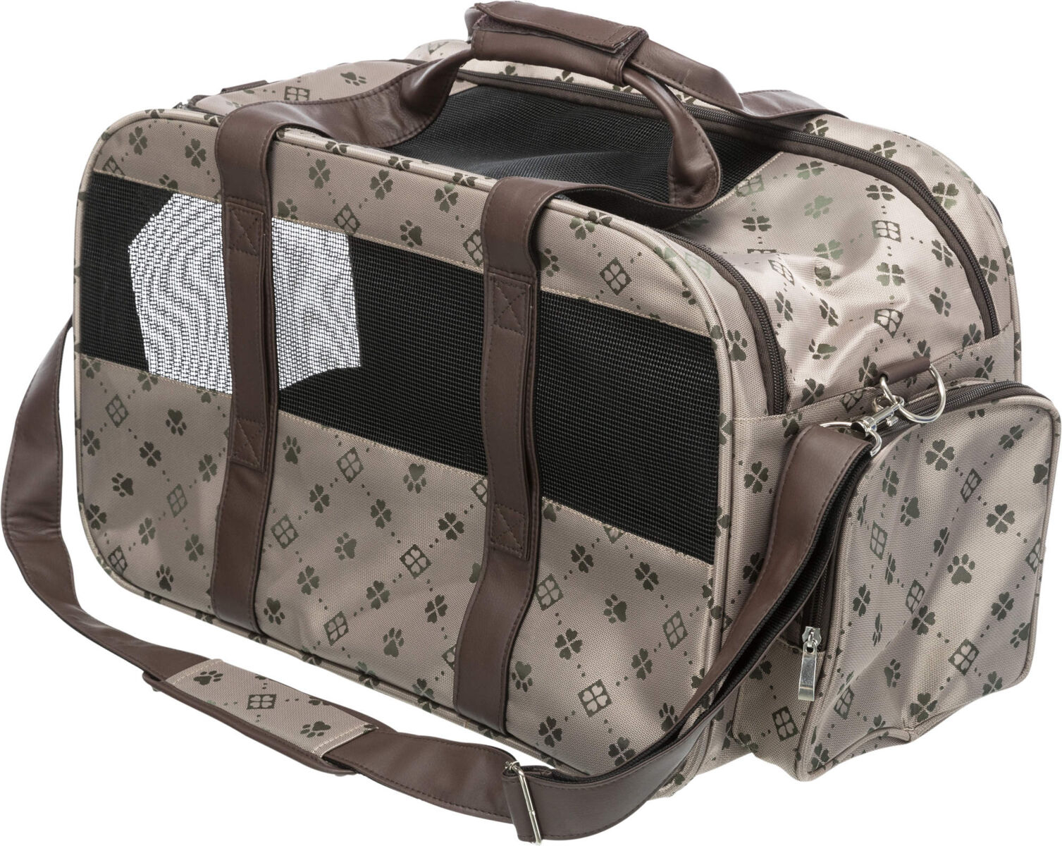Trixie Geanta De Transport, Maxima, Extensibila, 33x32x54 cm, Pana la 8 kg, Bej/Maro, 28903 - imagine 18
