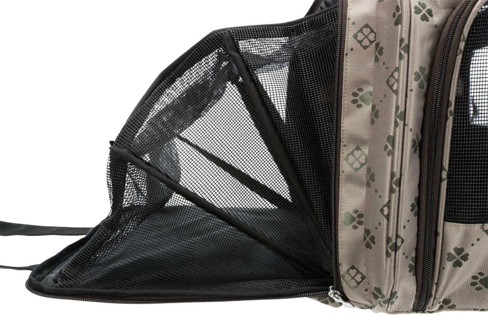 Trixie Geanta De Transport, Maxima, Extensibila, 33x32x54 cm, Pana la 8 kg, Bej/Maro, 28903 - imagine 17