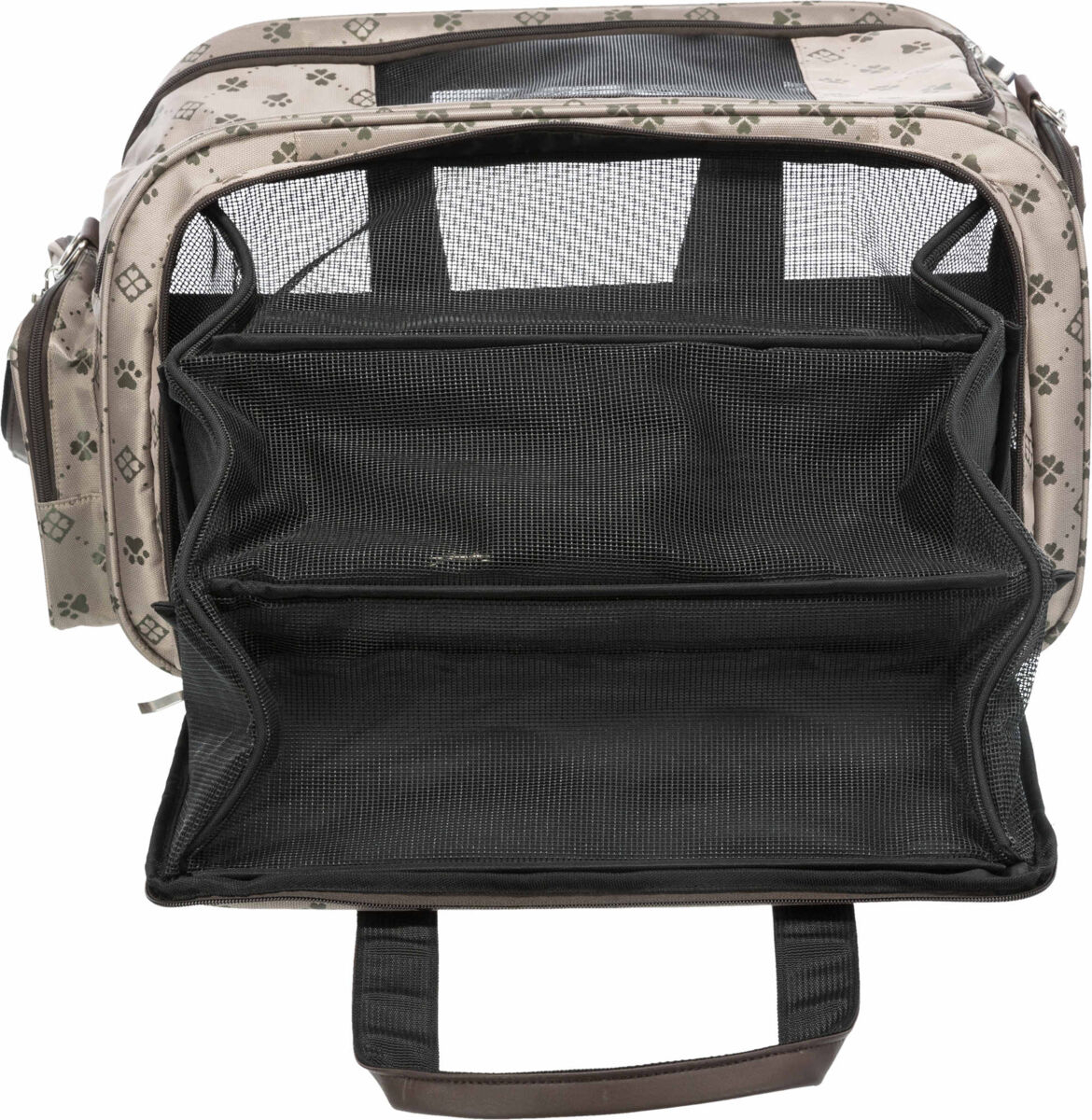 Trixie Geanta De Transport, Maxima, Extensibila, 33x32x54 cm, Pana la 8 kg, Bej/Maro, 28903 - imagine 23