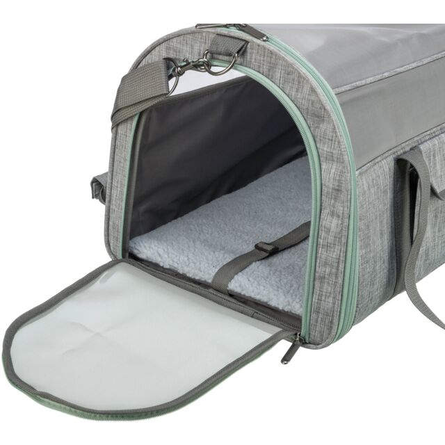 Trixie Geanta De Transport, Dillon, 33x32x54 cm, Pana la 10 kg, Gri/Verde Menta, 28908 - imagine 15