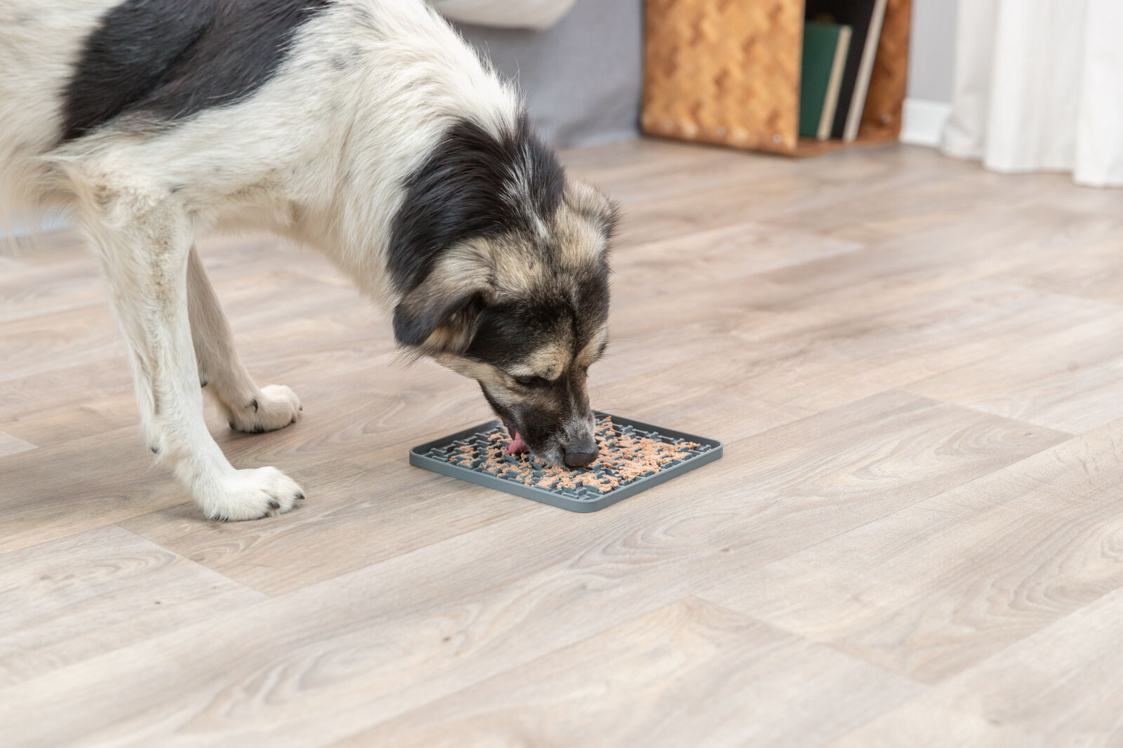 Trixie Farfurie Pentru Hranire Lenta, Lick’n'Snack, Silicon, 20x20 cm, Gri, 34983 - imagine 5