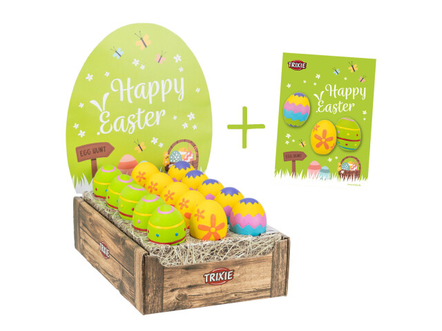 Trixie L(-22%)Jucarie Pentru Caini, Ou Colorat, Latex, 8 cm, 9935263 - imagine 3