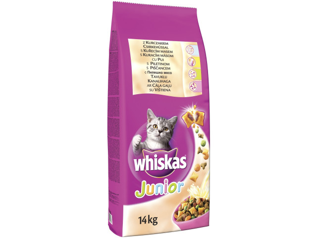 Whiskas Hrana Uscata Pentru Pisici, Whiskas Junior, Cu Pui, 14 kg