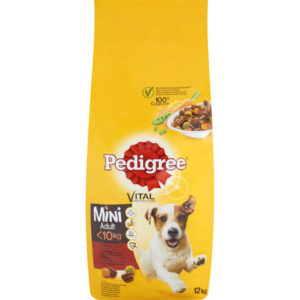 Pedigree Hrana Uscata Pentru Caini, Pedigree Mini Adult, Talie Mica, Vita Si Legume, 12 kg