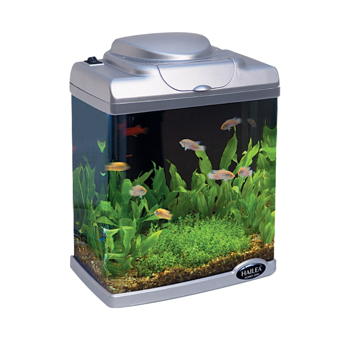 Happet Acvariu Pentru Pesti, Hailea Cu Capac Si Led, FC200, 6.6 l, 22 x 14 x 28 cm, Argintiu, H006 - imagine 4
